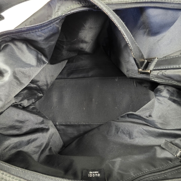 Gucci Monogram Nylon Oversized Hobo Travel Black Women's Rare Vintage - Picture 13 of 16